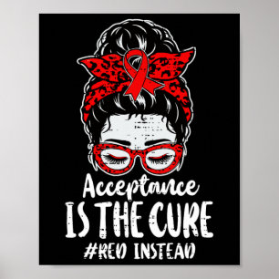 Autism - Red Instead - Acceptance Not Awareness #r Poster