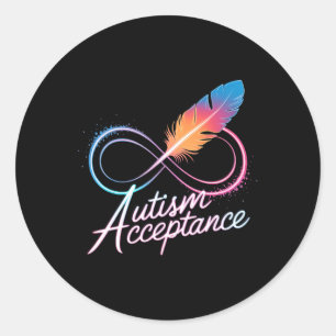 Autism Red Instead Classic Round Sticker