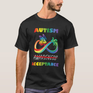 Autism Red Instead Infinity Acceptance Butterfly T-Shirt