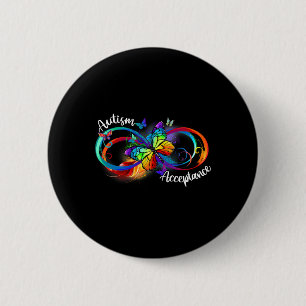 Autism Red Instead Infinity Symbol Autistic Accept 6 Cm Round Badge
