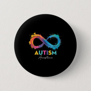 Autism Red Instead Infinity Symbol Autistic Accept 6 Cm Round Badge
