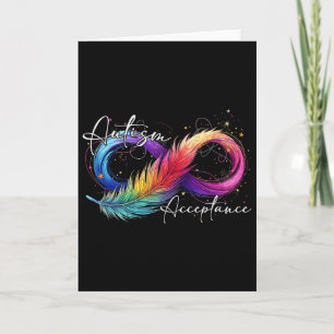 Autism Red Instead Infinity Symbol Autistic Accept Card
