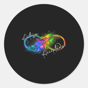 Autism Red Instead Infinity Symbol Autistic Accept Classic Round Sticker
