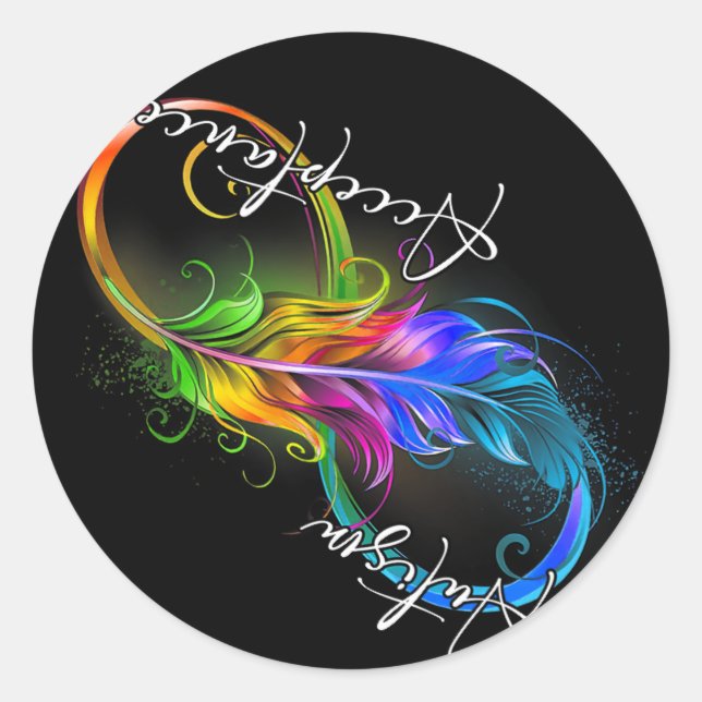 Autism Red Instead Infinity Symbol Autistic Accept Classic Round Sticker (Front)