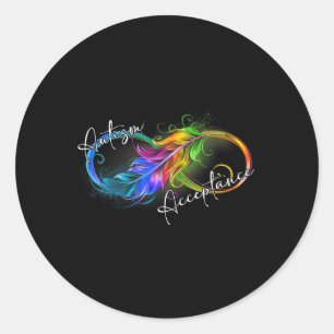 Autism Red Instead Infinity Symbol Autistic Accept Classic Round Sticker