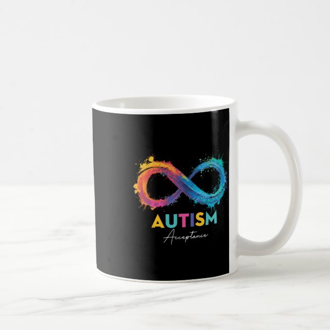 Autism Red Instead Infinity Symbol Autistic Accept Coffee Mug (Right)