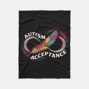 Autism Red Instead Infinity Symbol Autistic Accept Fleece Blanket