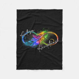 Autism Red Instead Infinity Symbol Autistic Accept Fleece Blanket