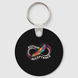 Autism Red Instead Infinity Symbol Autistic Accept Key Ring