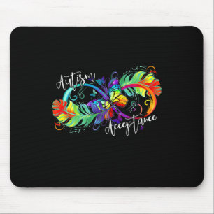 Autism Red Instead Infinity Symbol Autistic Accept Mouse Pad