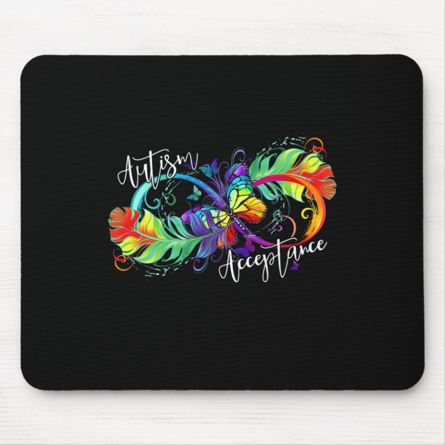 Autism Red Instead Infinity Symbol Autistic Accept Mouse Pad (Front)