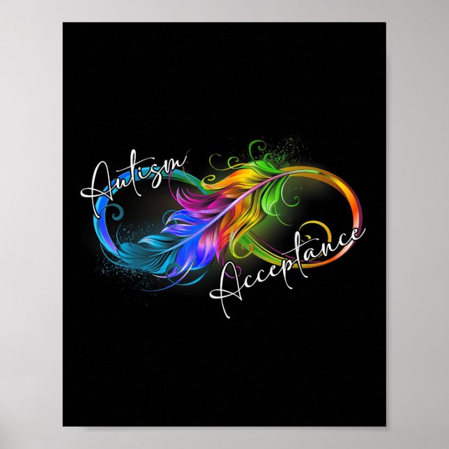 Autism Red Instead Infinity Symbol Autistic Accept Poster (Front)