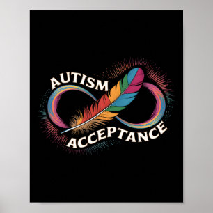 Autism Red Instead Infinity Symbol Autistic Accept Poster