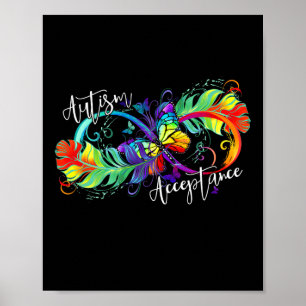 Autism Red Instead Infinity Symbol Autistic Accept Poster