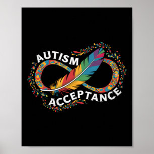 Autism Red Instead Infinity Symbol Autistic Accept Poster