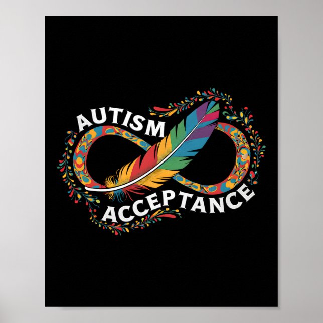 Autism Red Instead Infinity Symbol Autistic Accept Poster (Front)