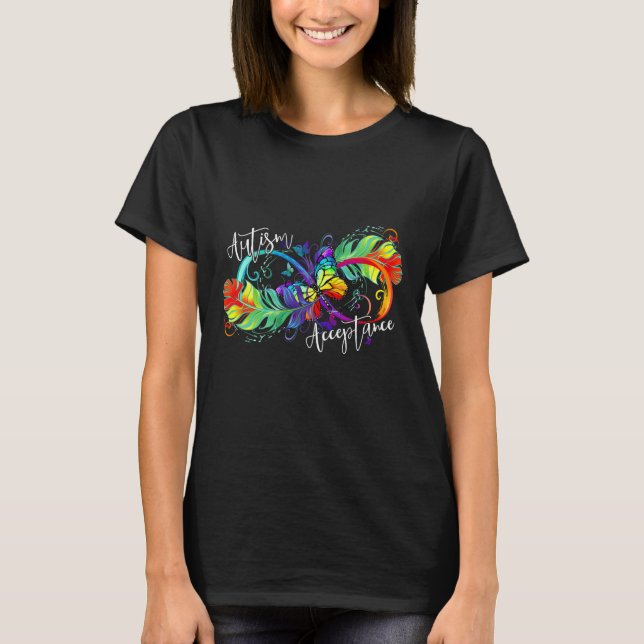 Autism Red Instead Infinity Symbol Autistic Accept T-Shirt (Front)