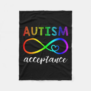 Autism - Red Instead Inifinity - Acceptance Fleece Blanket