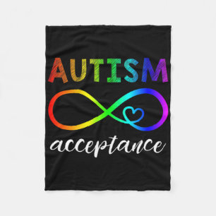 Autism - Red Instead Inifinity - Acceptance Fleece Blanket