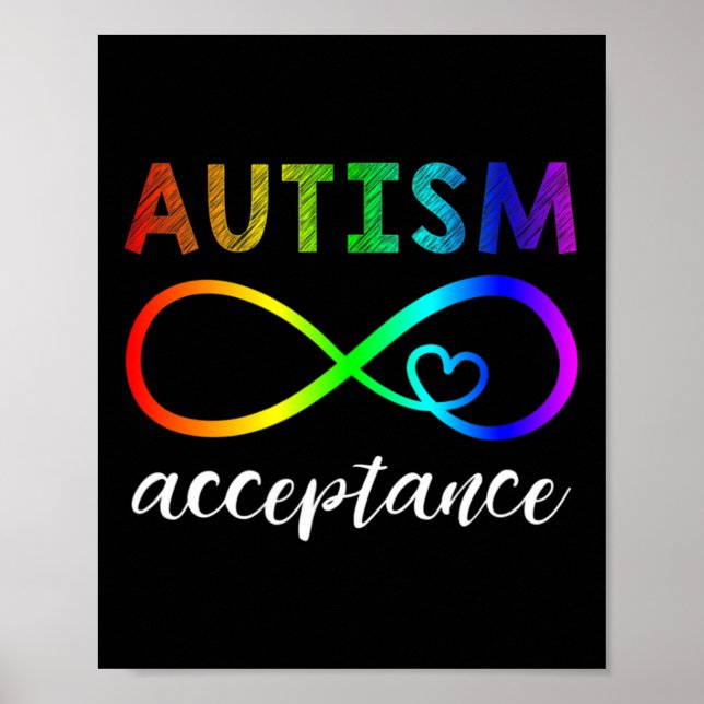 Autism - Red Instead Inifinity - Acceptance  Poster (Front)