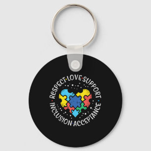 Autism Respect Love Inclusion Acceptance Awareness Key Ring