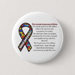 Autism Ribbon meaning 6 Cm Round Badge