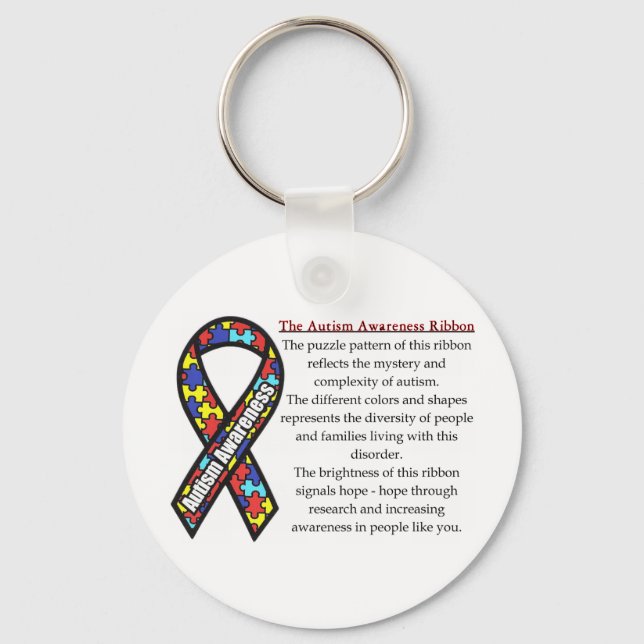 Autism Ribbon meaning Key Ring (Front)