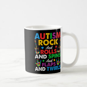 Autism Rock Roll Spin Twirls Guitar Puzzle Neurodi Coffee Mug