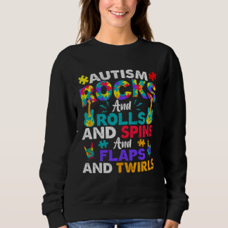 Autism Rocks And Rolls  Autism Awareness Month Sweatshirt