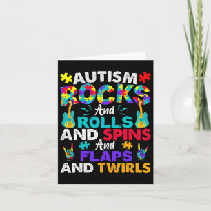 Autism Rocks And Rolls Fun Autism Awareness Month  Card