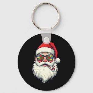 Autism Santa Claus Candy Cane Christmas Womens Men Key Ring
