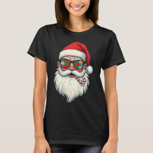 Autism Santa Claus Candy Cane Christmas Womens Men T-Shirt