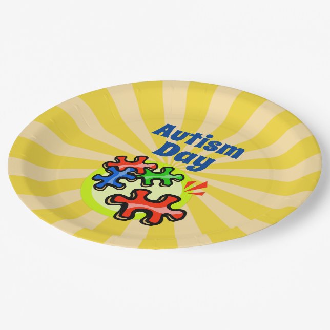 Autism school/events Paper Plates 9" (Angled)