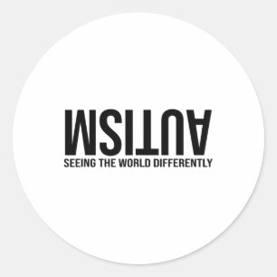 Autism Seeing The World Differently Autism Awarene Classic Round Sticker