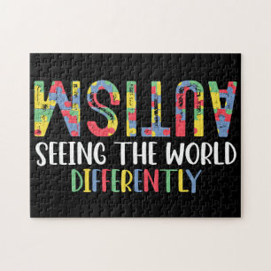 Autism Seeing The World Differently Autism Awarene Jigsaw Puzzle