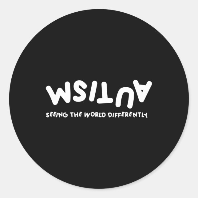 Autism Seeing The World Differently Autistic Aware Classic Round Sticker (Front)