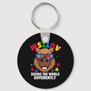 Autism Seeing The World Differently Awareness Capy Key Ring