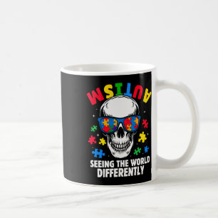 Autism Seeing The World Differently Awareness Skul Coffee Mug