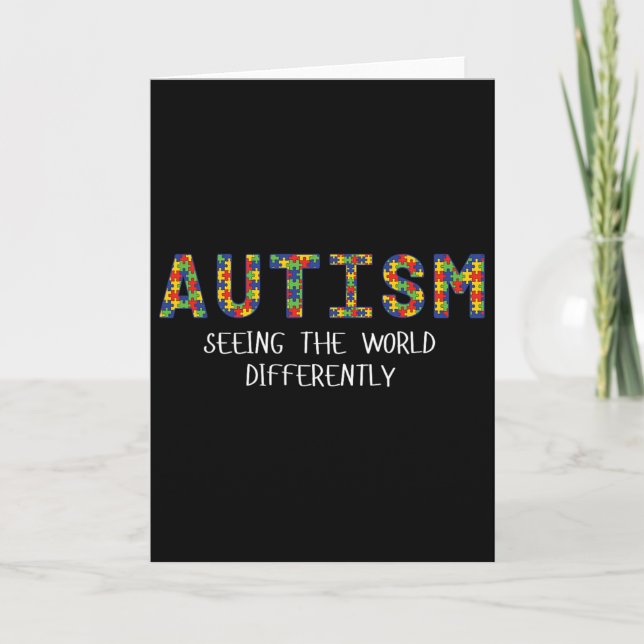 Autism Seeing The World Differently Graphic Tee  Card (Front)