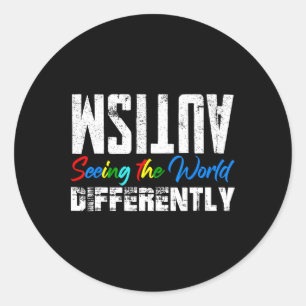 Autism Seeing The World Differently Neurodiversity Classic Round Sticker