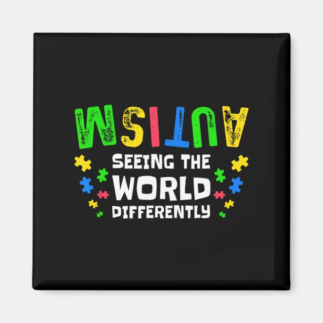 Autism Seeing The World Differently Neurodiversity Magnet (Front)