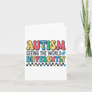 Autism Seeing The World Differently Retro Autism A Card