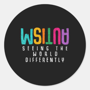 Autism Seeing The World Differently Support Autism Classic Round Sticker