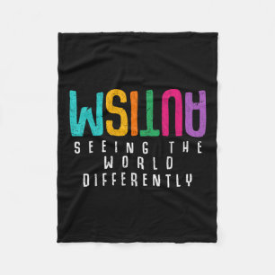 Autism Seeing The World Differently Support Autism Fleece Blanket