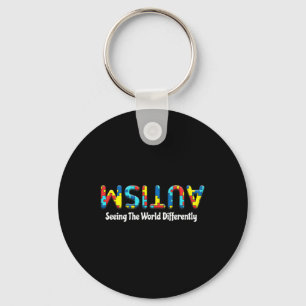 Autism Seeing The World Differently Upside Autism Key Ring