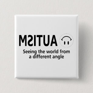 Autism Seeing The World From A Different Angle 15 Cm Square Badge
