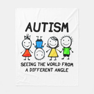 Autism Seeing The World From A Different Angle Aut Fleece Blanket