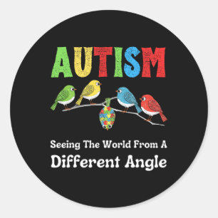 Autism Seeing The World From A Different Angle Cut Classic Round Sticker