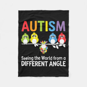 Autism Seeing The World From A Different Angle Cut Fleece Blanket
