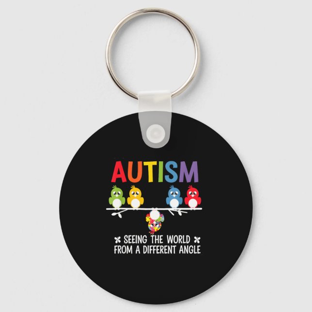 Autism Seeing The World From A Different Angle Cut Key Ring (Front)